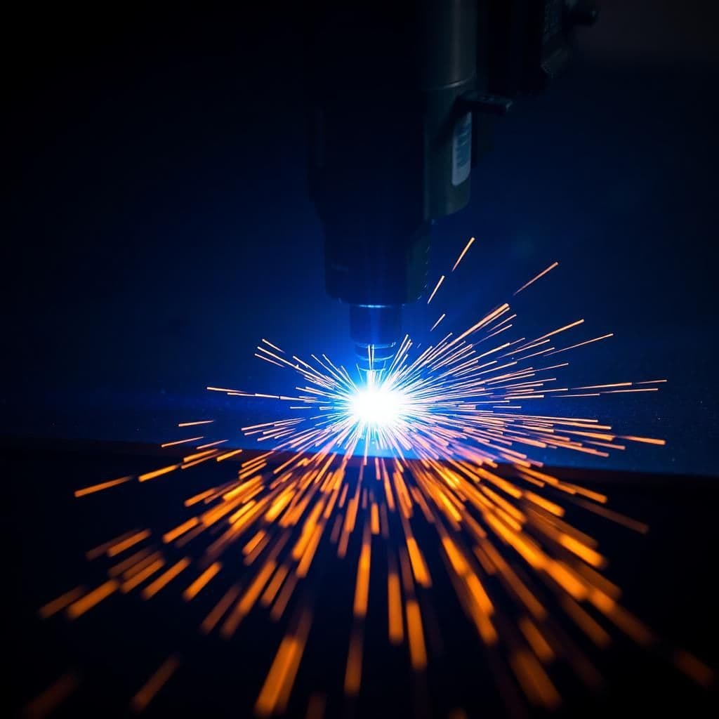 Lasersko rezanje čelika — precizni čisti rezovi sa iskrama